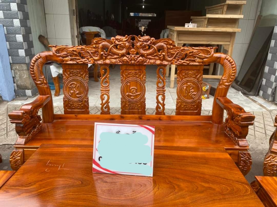 Bộ salon tràm rồng đỉnh tay 10-tay 12-Bộ bàn ghế phòng khách