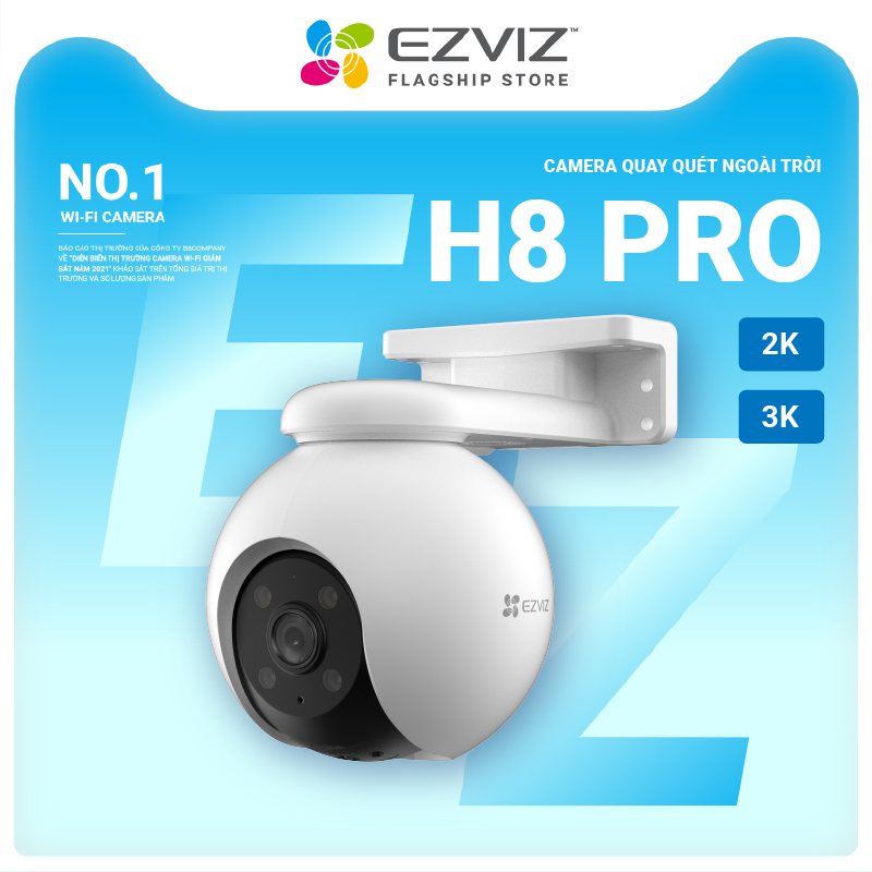 Camera Wi-fi EZVIZ H8 PRO 2K &amp; 3K, Quay Quét 360 Độ Ngoài Trời, Ghi Hình Màu Ban Đêm, Đàm Thoại 2 Chiều - Hàng Chính Hãng