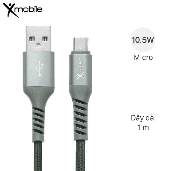 Cáp Micro 1m Xmobile LTM-02 Xanh rêu - Hàng chính hãng