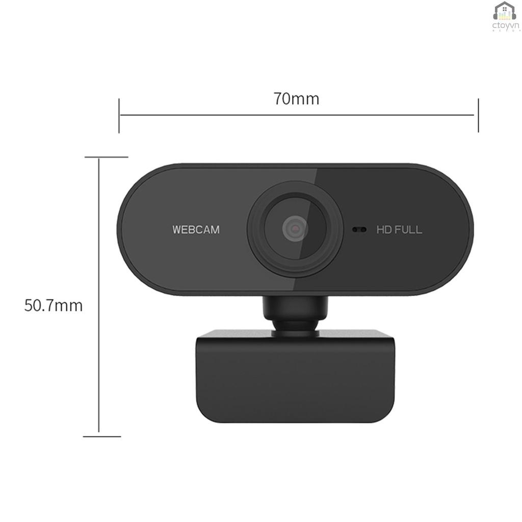 Webcam USB 1080P kèm mic có kẹp gắn laptop hỗ trợ dạy học/ phát sóng trực tuyến