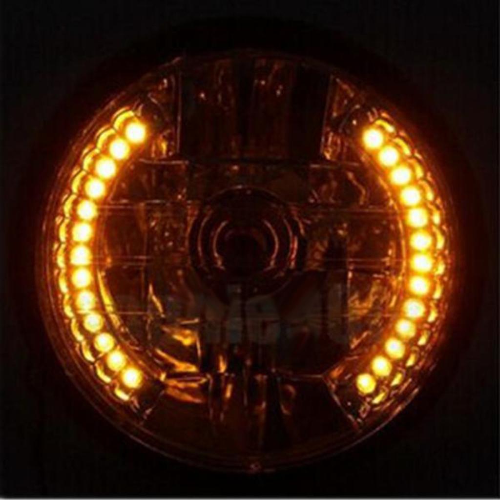 7" Universal Motorcycle Headlight LED  Lamp Black Bracket Mount