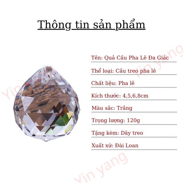 Quả Cầu Treo Pha Lê Đa Giác Màu Trắng