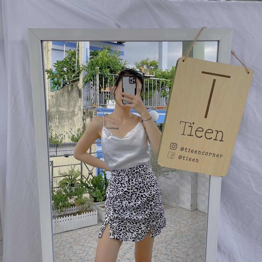 Chân váy da beo trendy chất voan mềm có lót trong