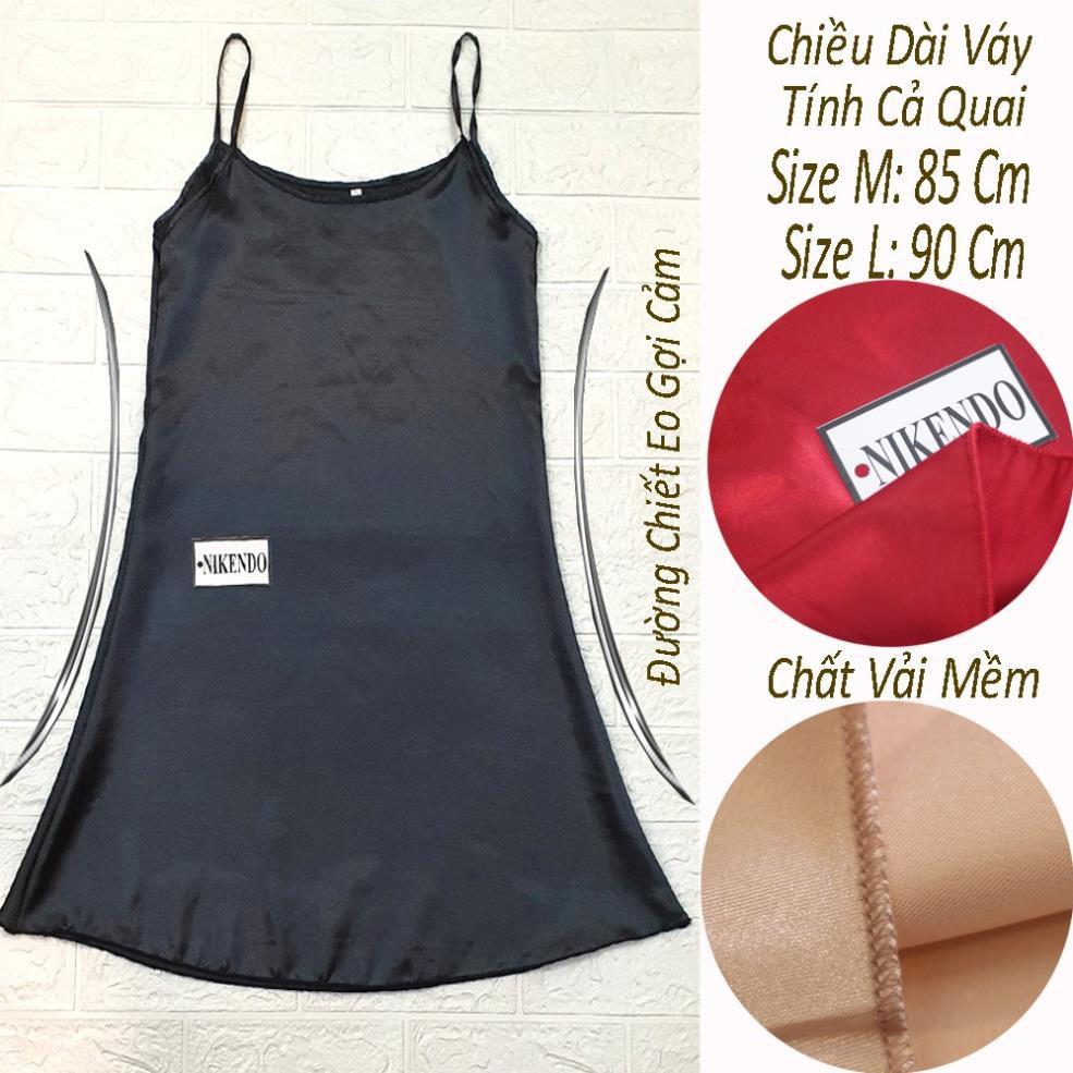Váy Ngủ 2 Dây Lụa Satin Cao Cấp, Đầm Ngủ Dễ Thương - *