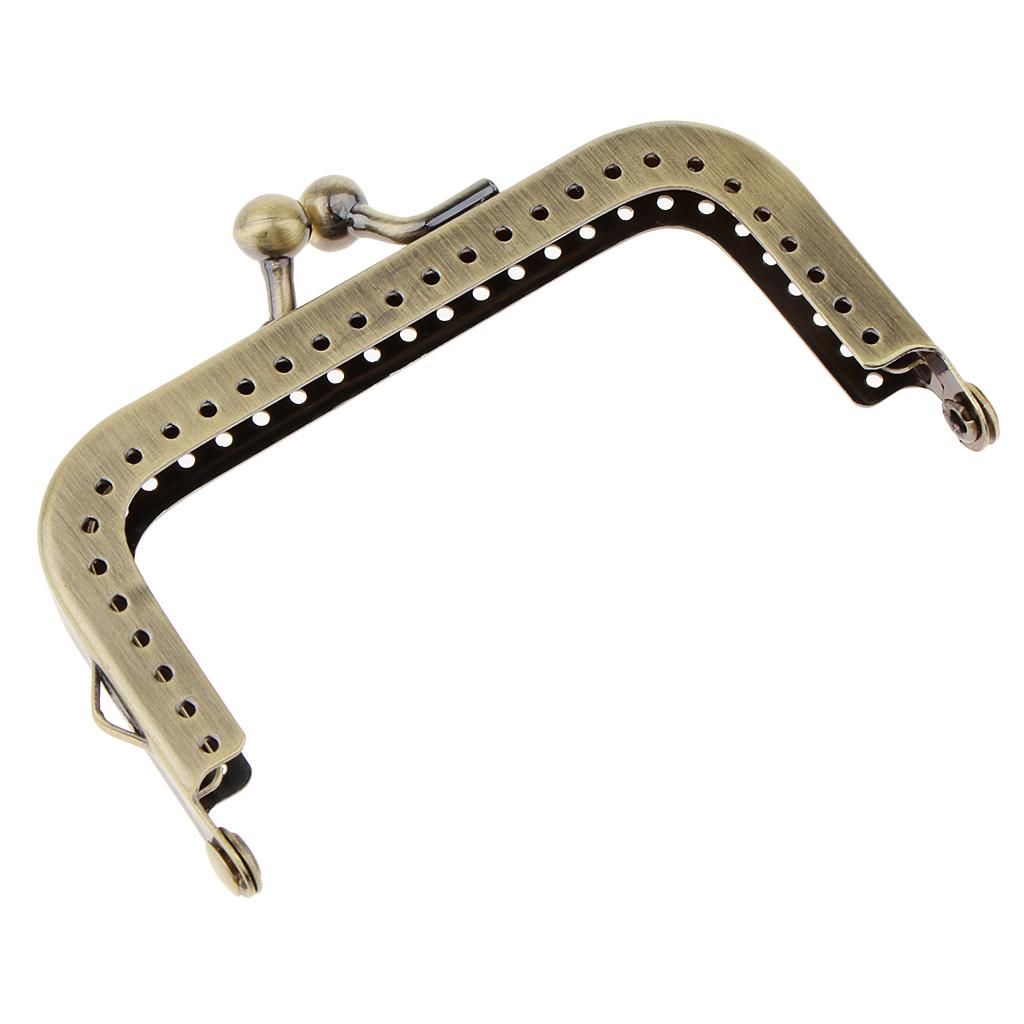Squared Clutch Purse Frame Kiss Clasp Lock Handle DIY Bag Accessories 8.5cm