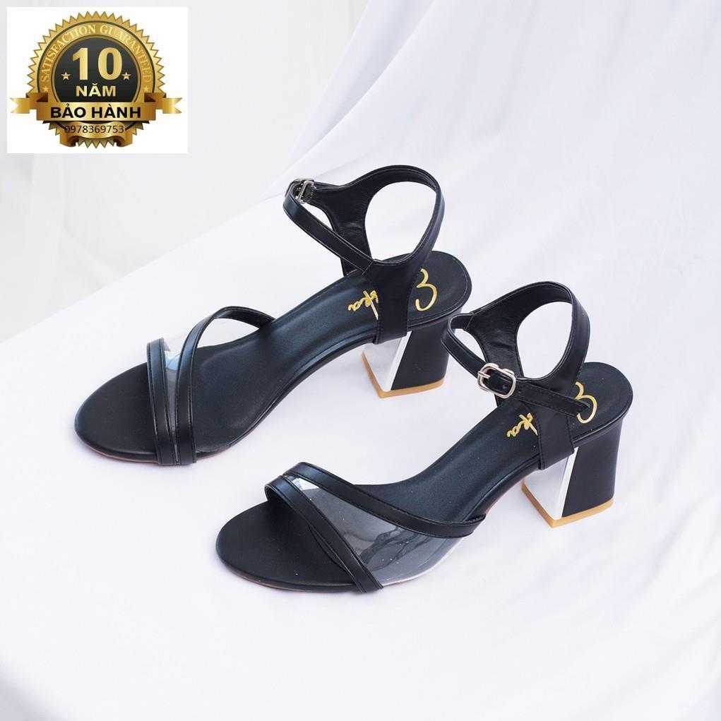 Giày Sandal Nữ Thời Trang Phối Mica EM020 (Màu Nâu)