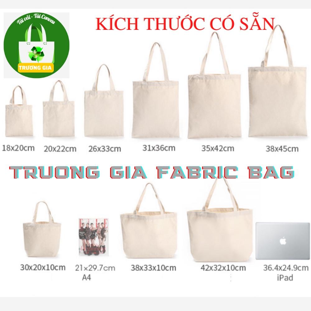 Túi vải Bố Túi xách Túi vải Canvas trơn không khóa kéo Nhiều kích thước