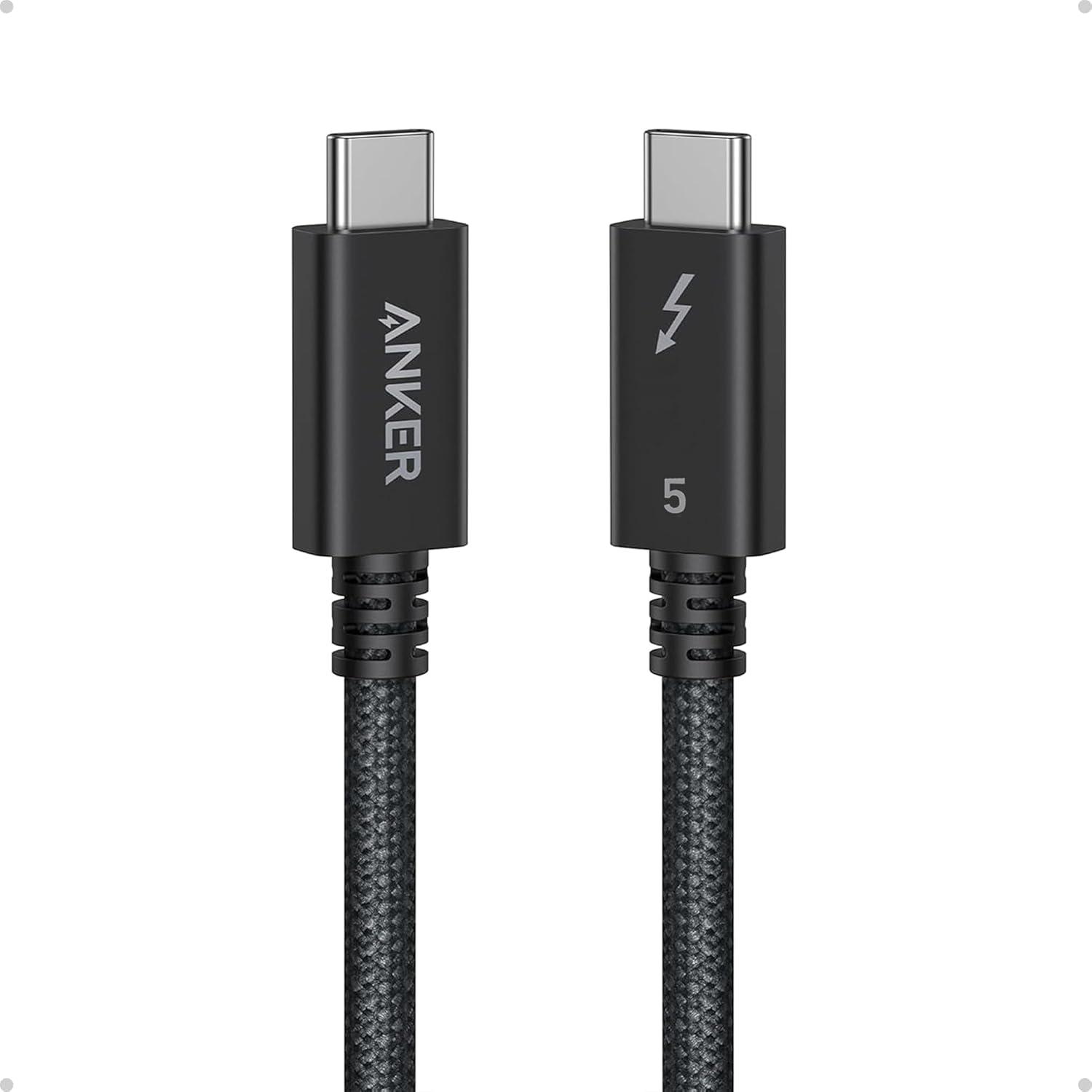 Cáp sạc Anker Prime C-C Thunderbolt 5 Đen (Black) A84N1 - Hàng Chính Hãng