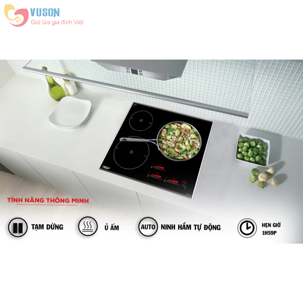 Bếp từ đôi Chefs IH555- Hàng chính hãng