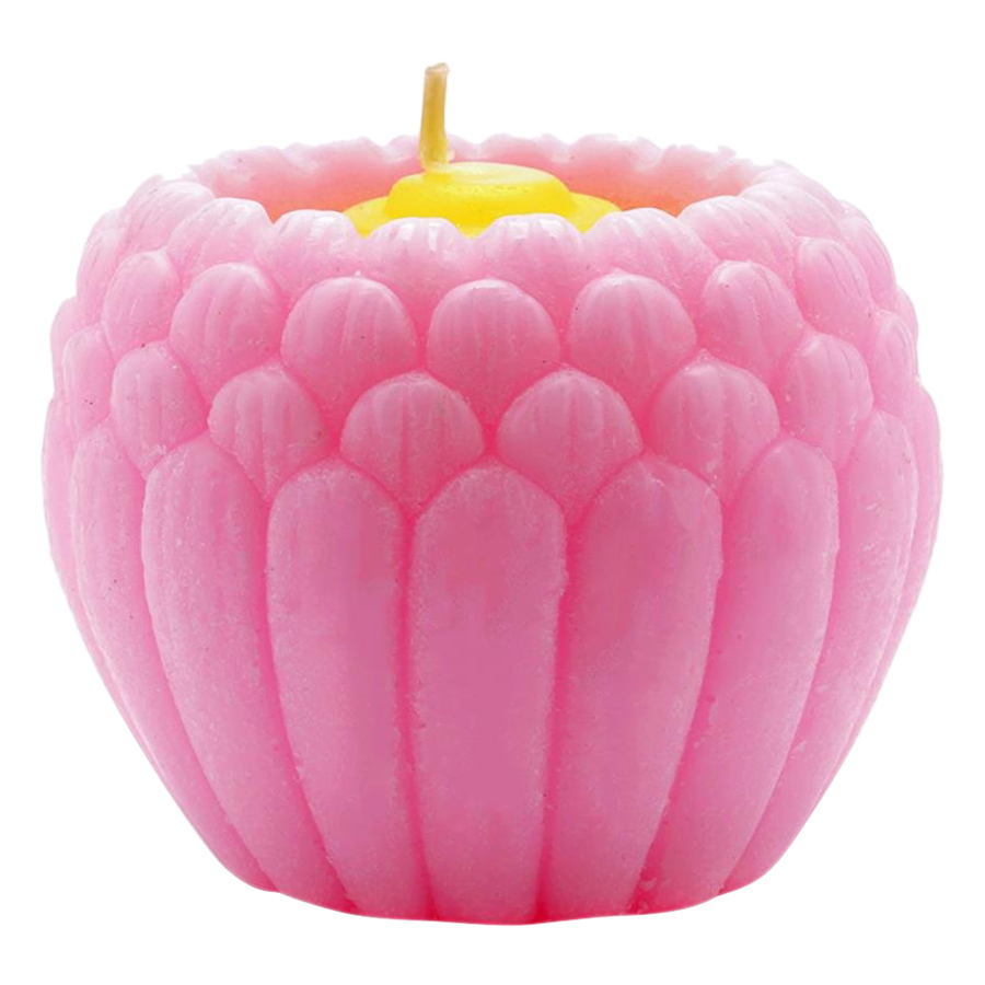 Nến Hoa Sen Nhật Quang Minh Candle Ftramart NQM9907 (9 x 9 x 7 cm) - Hồng