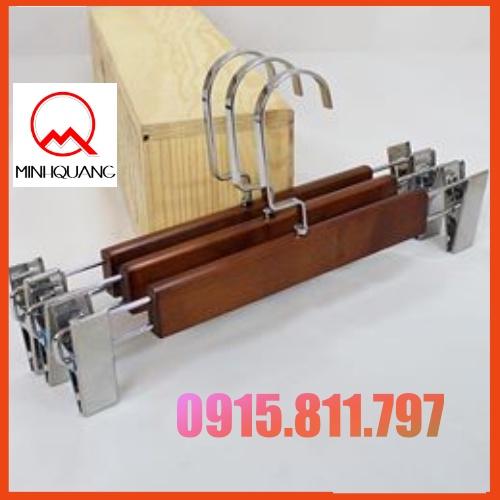 Móc kẹp treo quần áo - kẹp gỗ màu nâu hàng cao cấp loại 1, kích thước 30cm - sản phẩm chuyên dùng cho shop, khách sạn,gđ