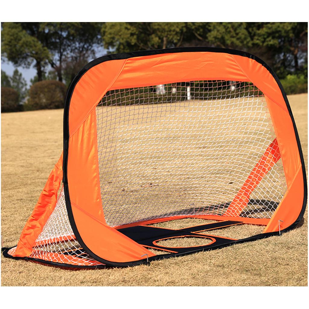 Orange Color Folding Portable Football Gate Net Goal Soccer Practice Kit