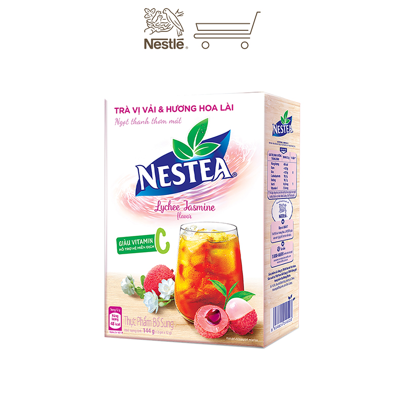 Combo 2 hộp trà Nestea vị vải &amp; hương hoa lài (12 gói x 12g)