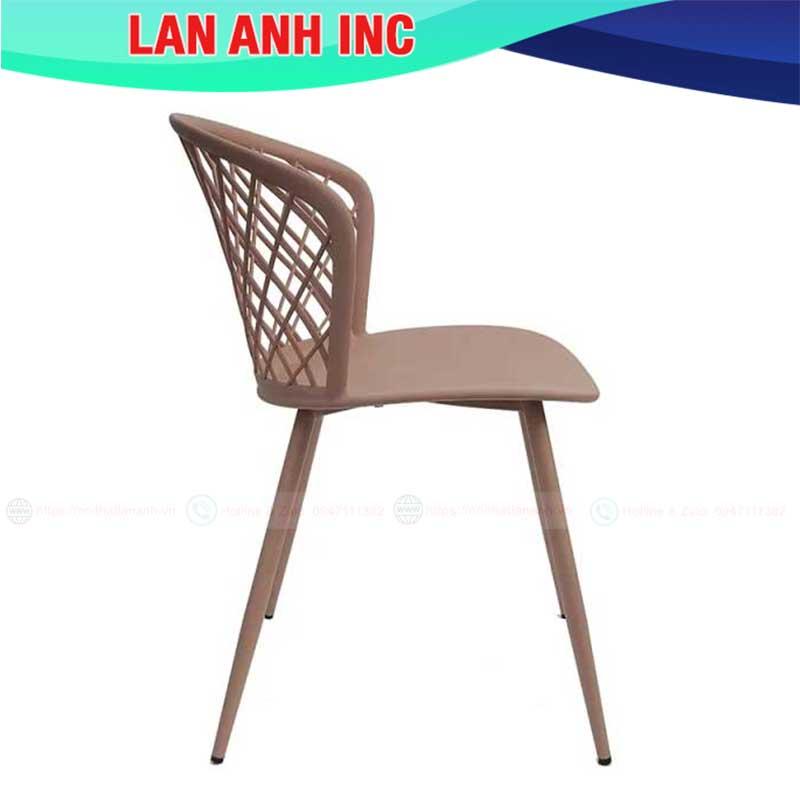 Ghế nhựa cafe văn phòng bàn ăn chân sắt tựa lưng cao đẹp hiện đại LAGE2013