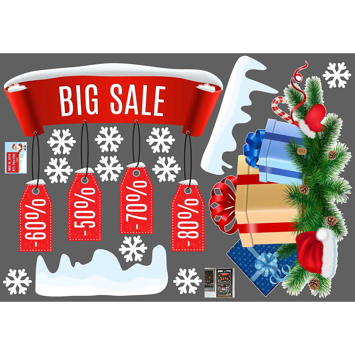 Decal trang trí giáng sinh combo số 6