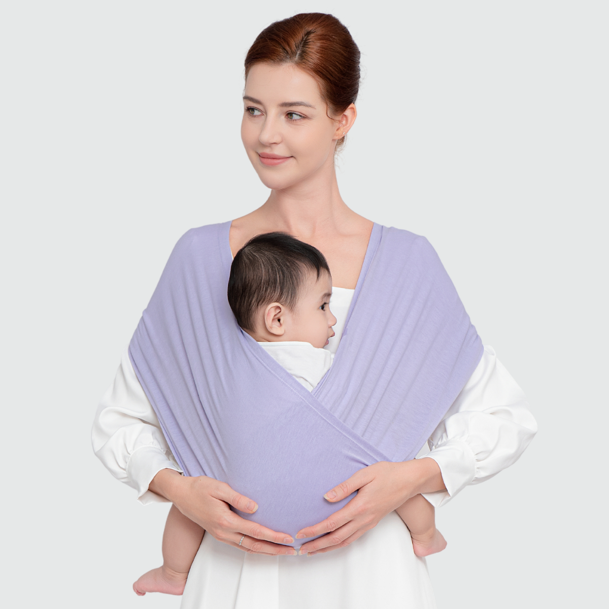 Địu Vải EmBé Sling Dòng Flex Và Flex Plus Màu Lavender Cho Bé Từ 0 Đến 24 Tháng Tuổi