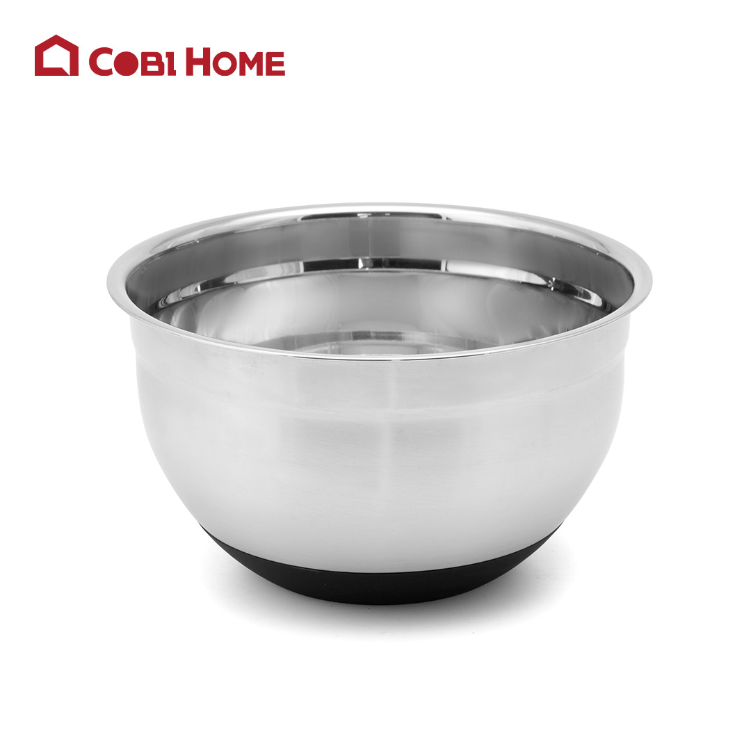 Tô trộn bột Inox đế silicon chống trơn trượt - nhiều size