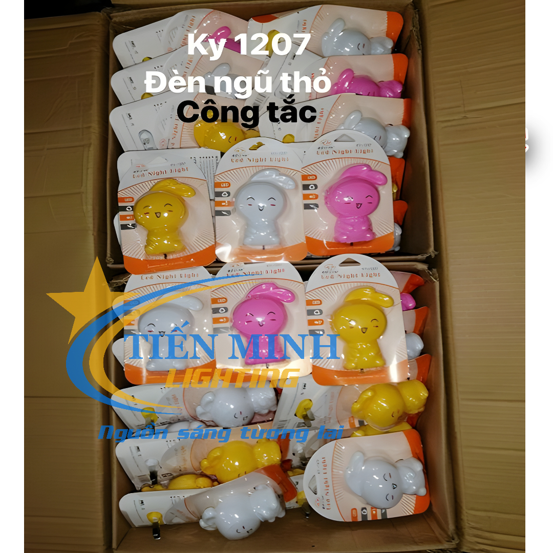 Đèn ngủ thỏ KY-1207 (Công tắc), ánh sáng dịu nhẹ, không gây chói mắt, dùng cho phòng ngủ, phòng khách, cầu thang,… đèn rất an toàn khi sử dụng.