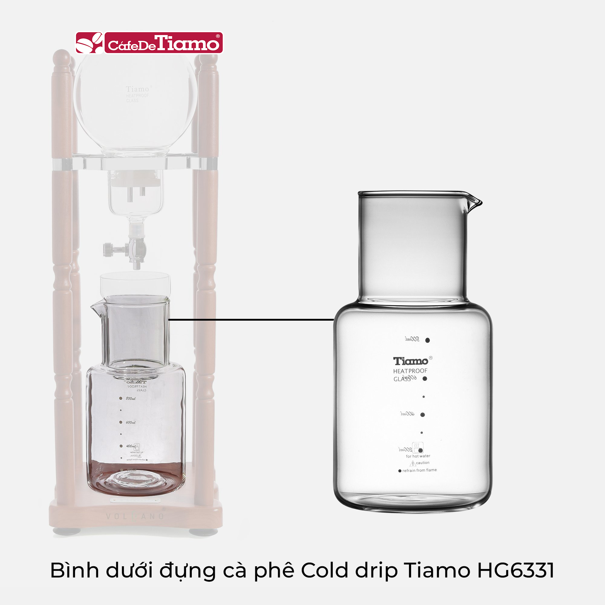 Bình dưới đựng cà phê của tháp Cold Drip Tiamo HG6331