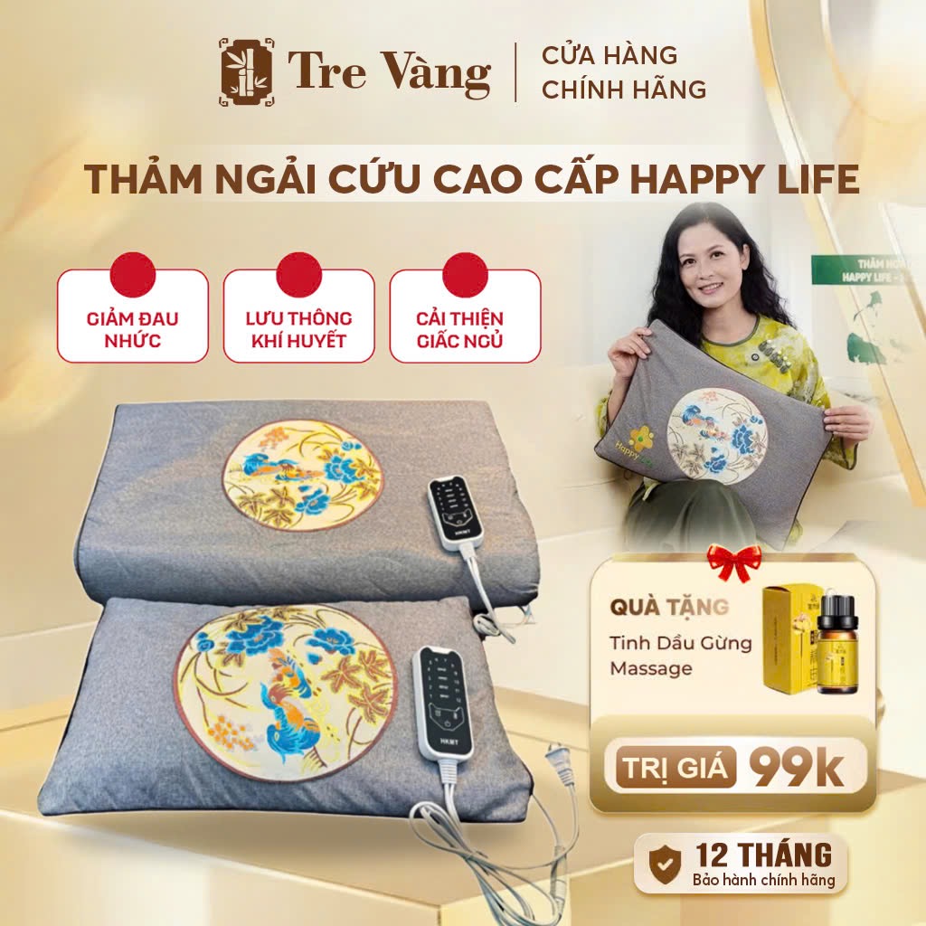 Thảm ngải cứu điện Đông Y, Đệm sưởi ngải cứu đông y Cao Cấp Hỗ trợ giảm đâu nhức Toàn Thân