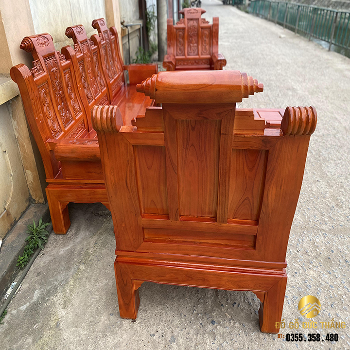 Bàn ghế âu á chương cuốn thư gỗ xoan giá rẻ đep