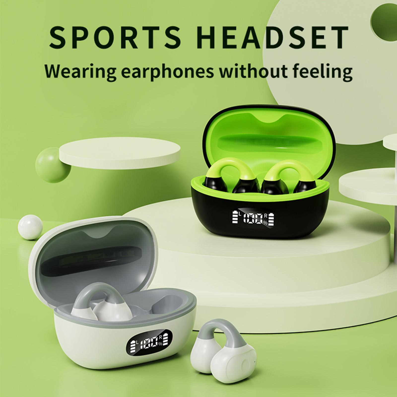 Clip on Open Ear Headphones Workout Headphones Noise Reduction, IPX5 Waterproof, Professional ,Sport Earbuds Headset for Sport Workout Computer