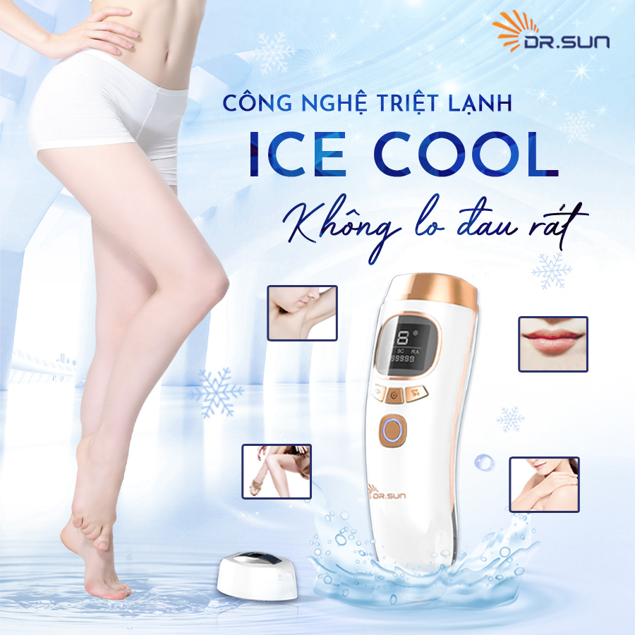 Máy triệt lông &amp; trẻ hoá da DrSun PRO+ Công nghệ ICE COOL