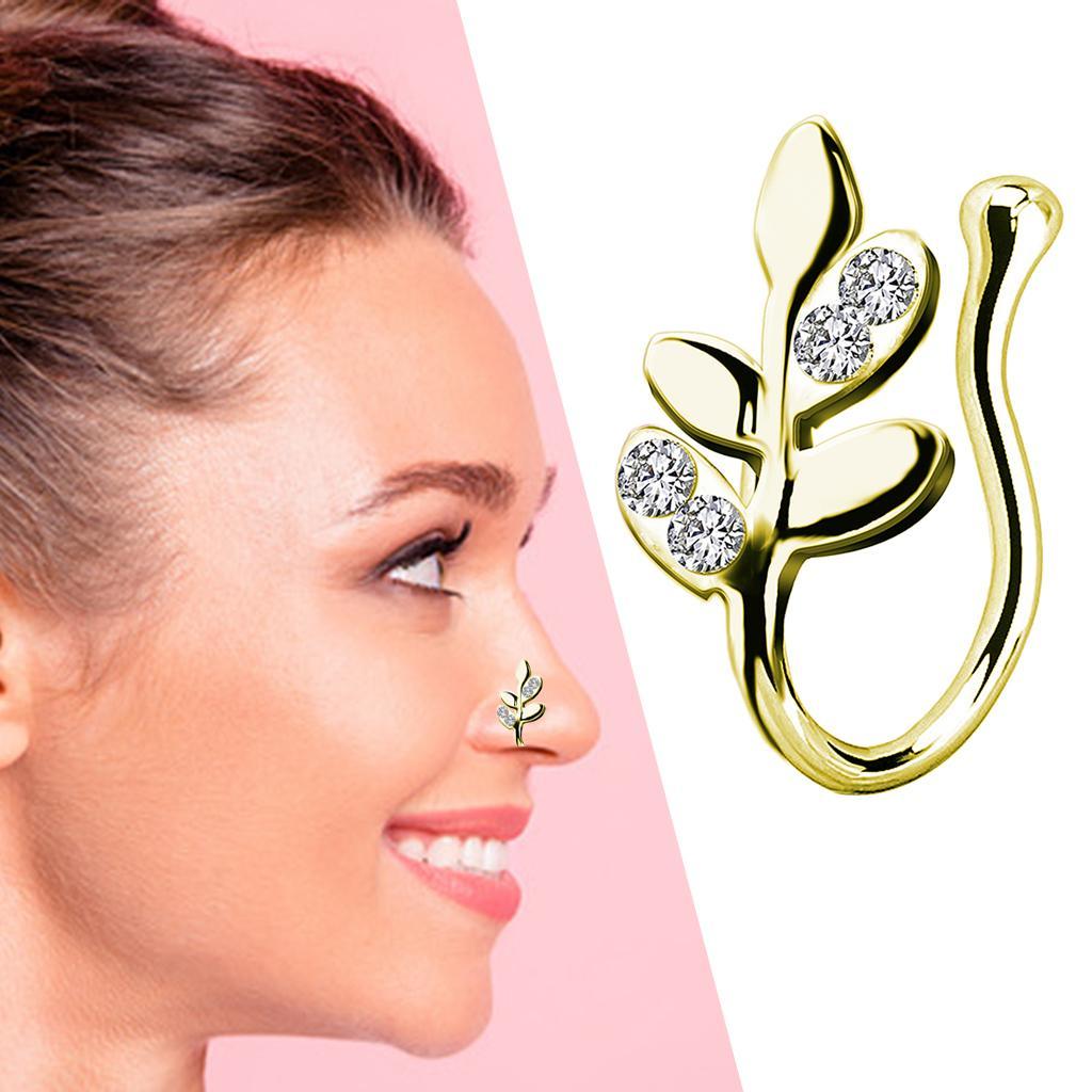 3 Pieces Crystal Fake Nose Rings 18G Faux Fake Lip Ear Nose Septum
