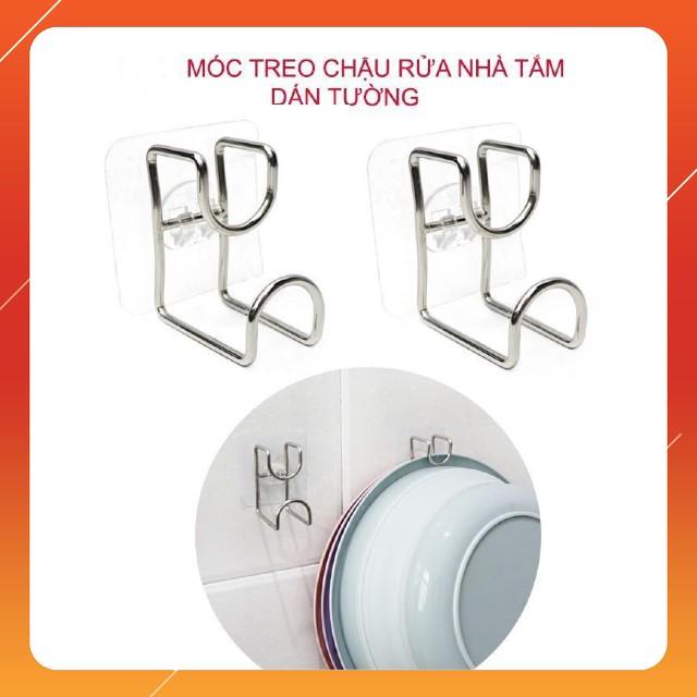 Móc dán treo thau, chậu, thớt ,túi xách... bằng inox đa năng