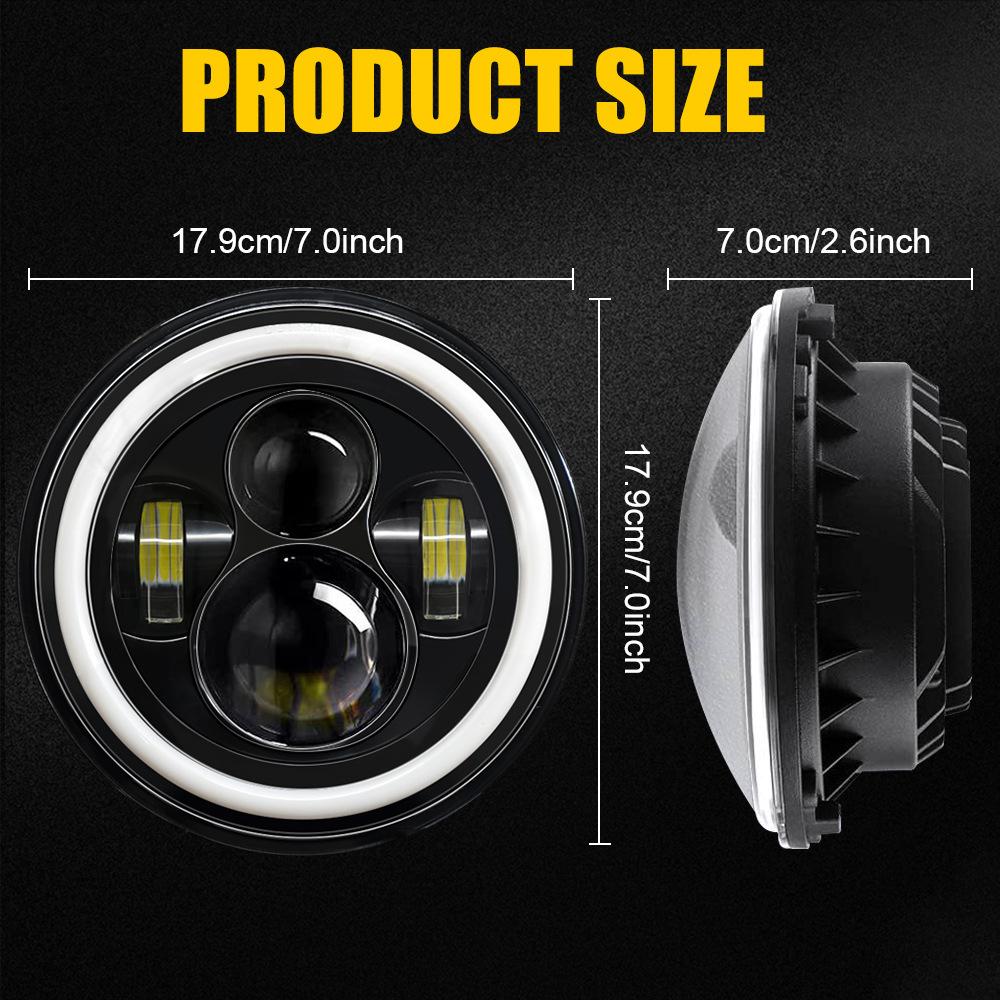 Đèn pha led ô tô phong cách mới nhất 7 inch đèn pha Wrangler xe máy Harley đèn pha xe địa hình sửa đổi bóng đèn