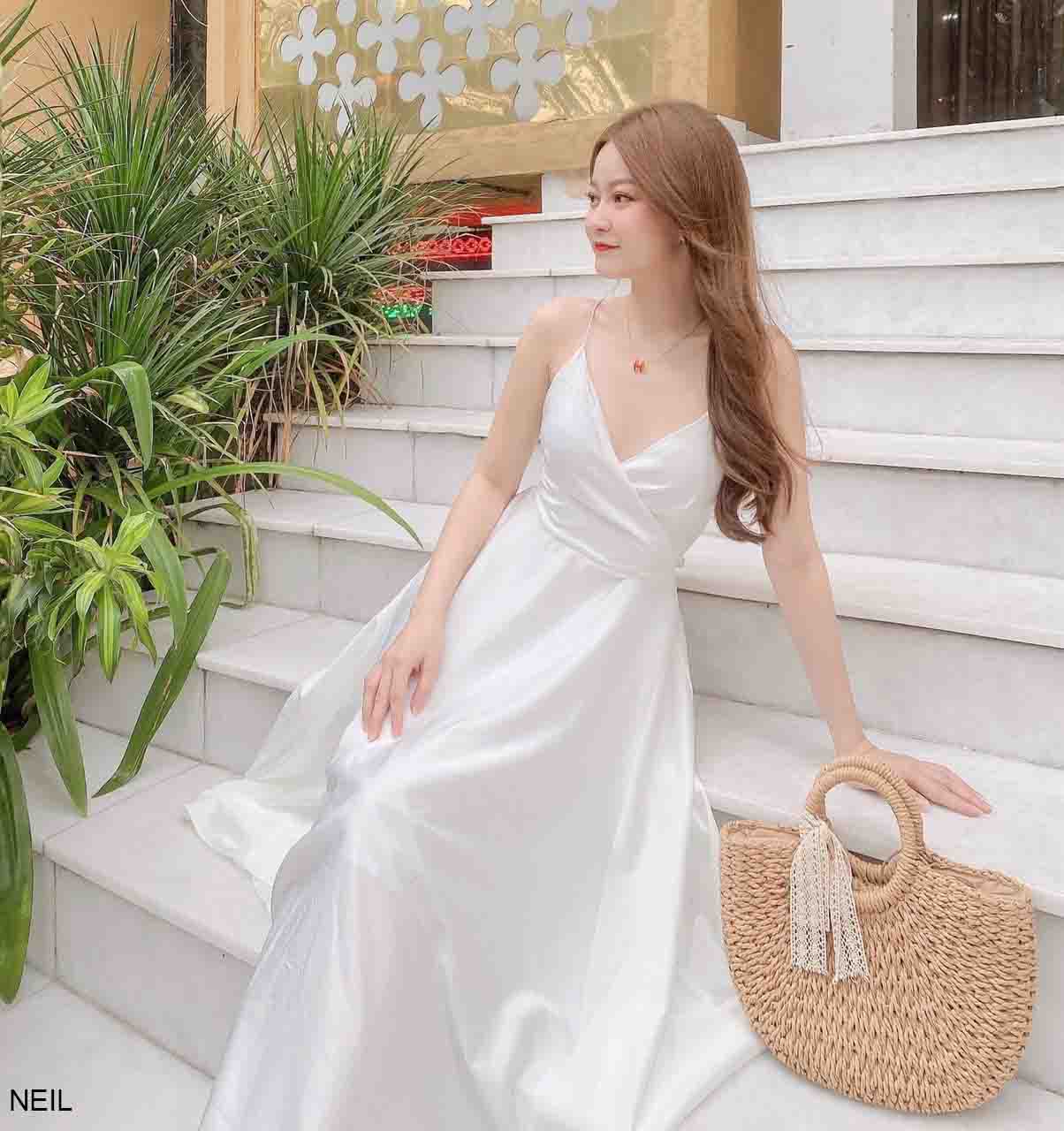 Đầm maxi thắt nơ lưng Neil dress - Đầm dự tiệc hàng thiết kế - đầm xòe thiết kế (napubee)