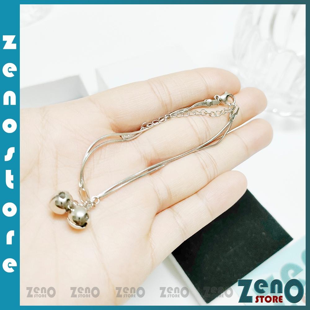 Vòng tay chuông 2 lớp ZenO (full box) LT02, Lắc tay phong cách Hàn Quốc