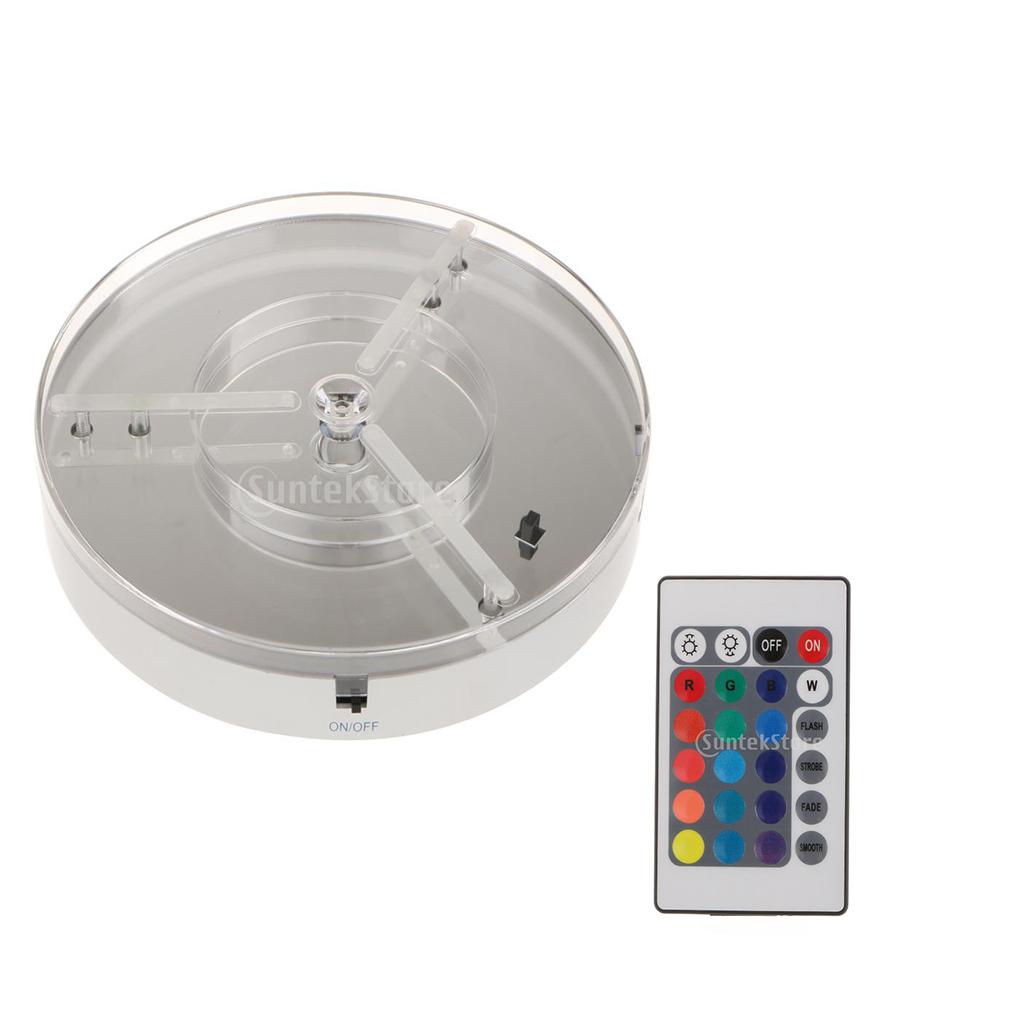 Round Battery Power RGB LED Display Exhibition Base Stand with Remote Controller