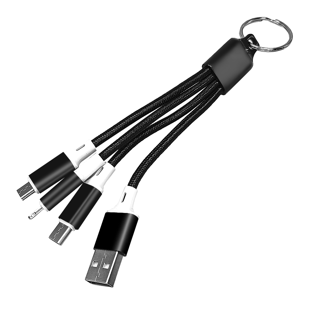 Cáp Sạc Bện Bằng Nylon 2 Trong 1 USB 2.0 Male Sang Loại C Cho IOS Huawei Samsung HTC