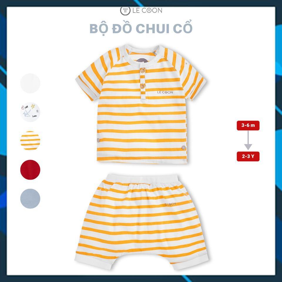 LE COON - LC04_11 Bộ đồ quần áo trẻ em chui cổ (3 tháng -  3 tuổi) chất liệu 100% cotton cho bé trai, bé gái