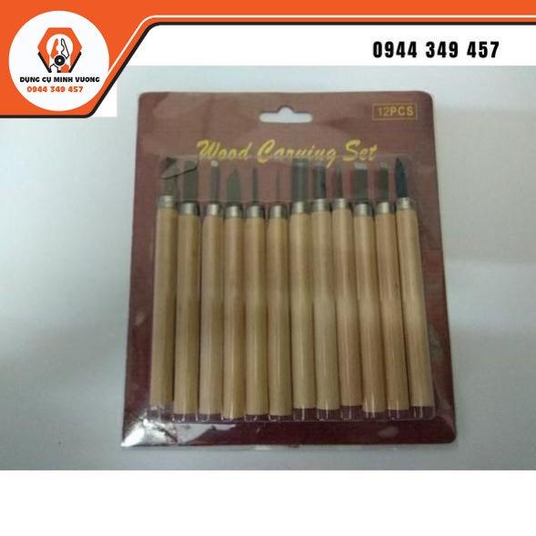 Bộ 12 dao đục, điêu khắc gỗ cho thợ chuyên nghiệp