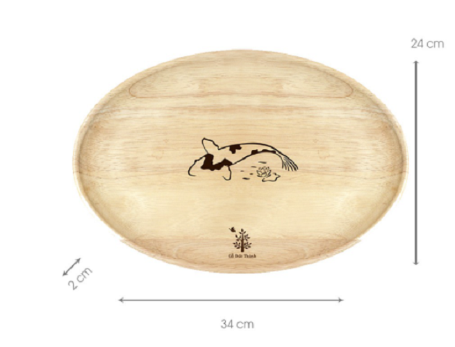 Combo 3 Cái Dĩa Gỗ Hình Oval Cao Cấp Đựng Đồ Ăn, Trang Trí Decore - Gỗ Cao Su Bền Đẹp Sang Trọng Cho Không Gian Bàn Ăn