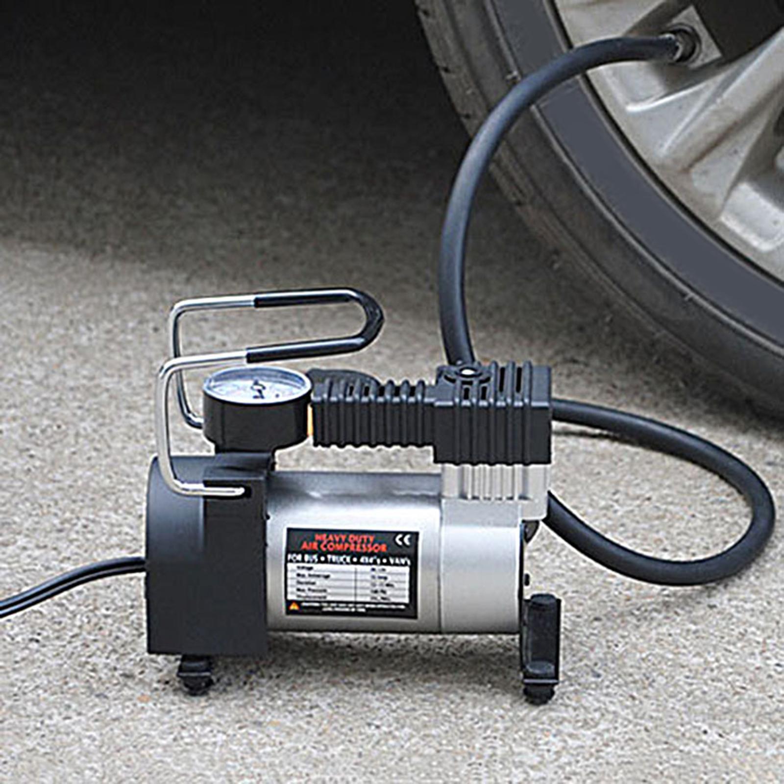 Tire Pump 12V DC Single Cylinder, 140PSI 35L/Min, Portable Heavy Duty Compact,Tire Inflator, Tyre Air Compressor Pump Fit for Truck Bike Auto