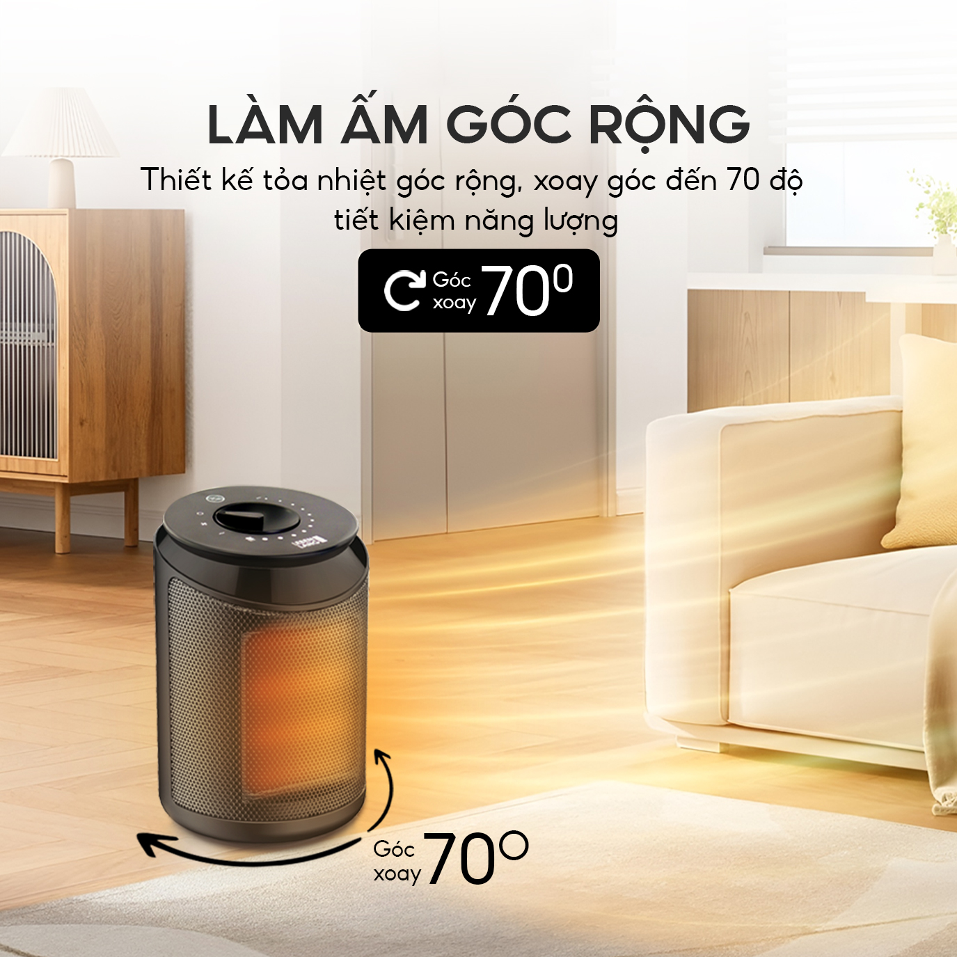 Máy sưởi mini Lebenlang LBL0278, quạt sưởi gốm 2000W, tiết kiệm điện không đốt oxy,an toàn, bảo hành 2 năm - hàng chính hãng