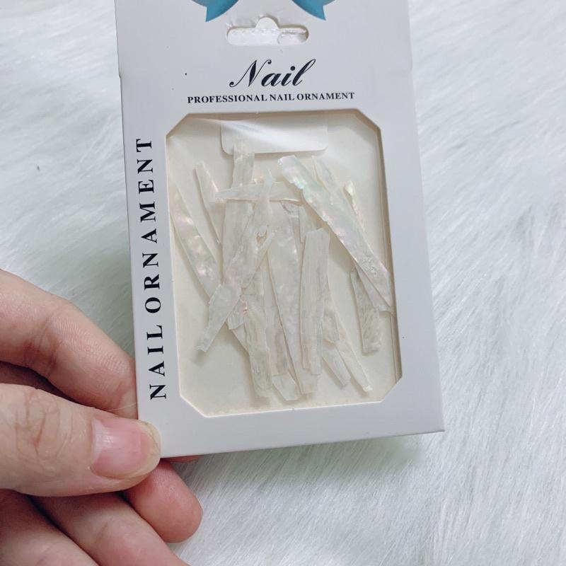 Xà cừ trắng ẩn gel, xà cừ ẩn gel, xá cừ nail