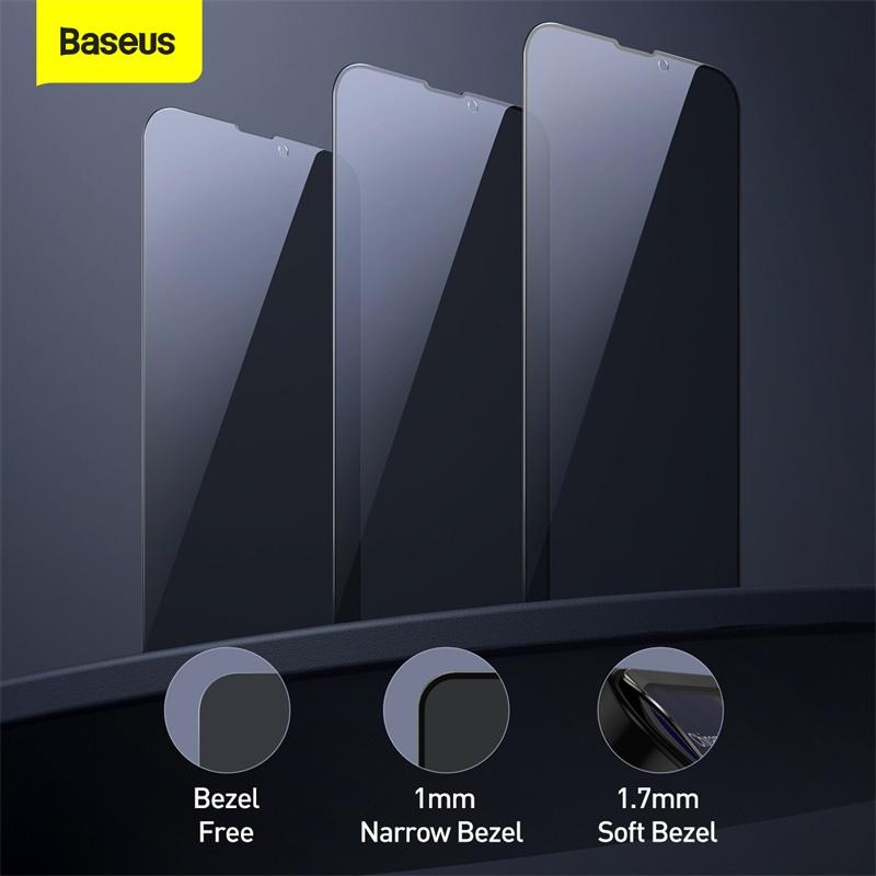 Kính cường lực bộ 2 miếng Full viền Baseus 0.3mm Full-screen and Full-glass Tempered Glass Film For iP 13 2021 (Hàng chính hãng)