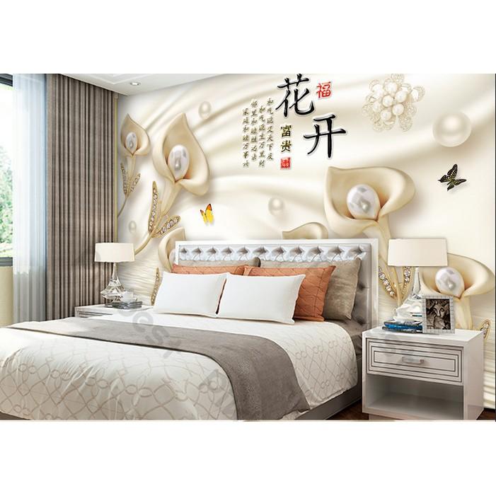 Tranh dán tường Tranh hoa trang sức sang trọng, tranh dán tường 3d hiện đại MS1190577