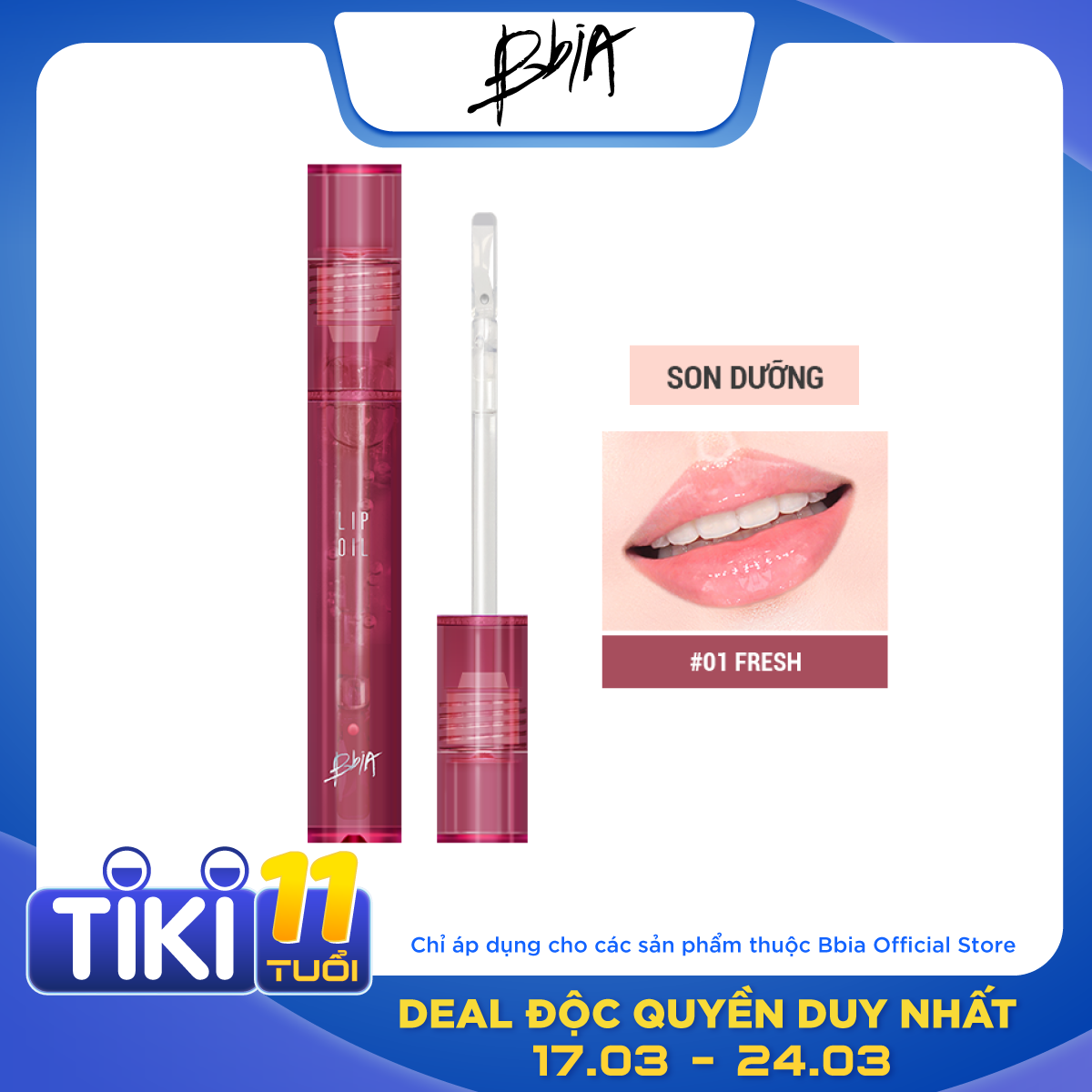 Son Bóng Trong Suốt BBia Lip Oil (3 mùi)