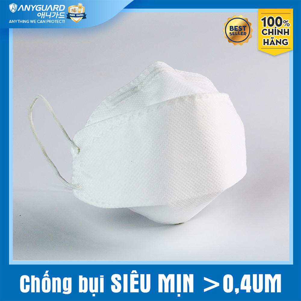 ComBo 10 Chiếc Khẩu Trang KF94 - Form 3D Cao Cấp Chống Bụi Siêu Mịn 0.4um Anyguard Chính Hãng - 4 Lớp Bảo Vệ Tối Ưu Dành Cho Người Lớn - ISO 9001:2015, ISO 13485:2016, QCVN 01:2017/BTC