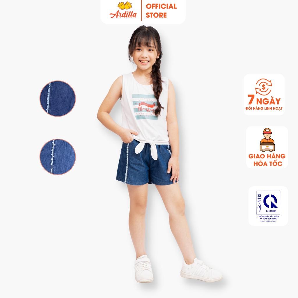 Quần Short Jeans/Short Bò Bé Gái ARDILLA Chất Jean Mềm Mại, Thoáng Mát Mùa Hè Cho Bé Từ 8-14 Tuổi TB6202