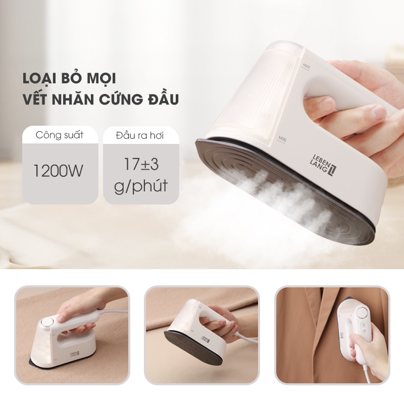 Bàn là hơi nước Sothing Lebenlang LBL5287, mặt là phủ gốm, làm nóng nhanh trong 35s- Hàng chính hãng