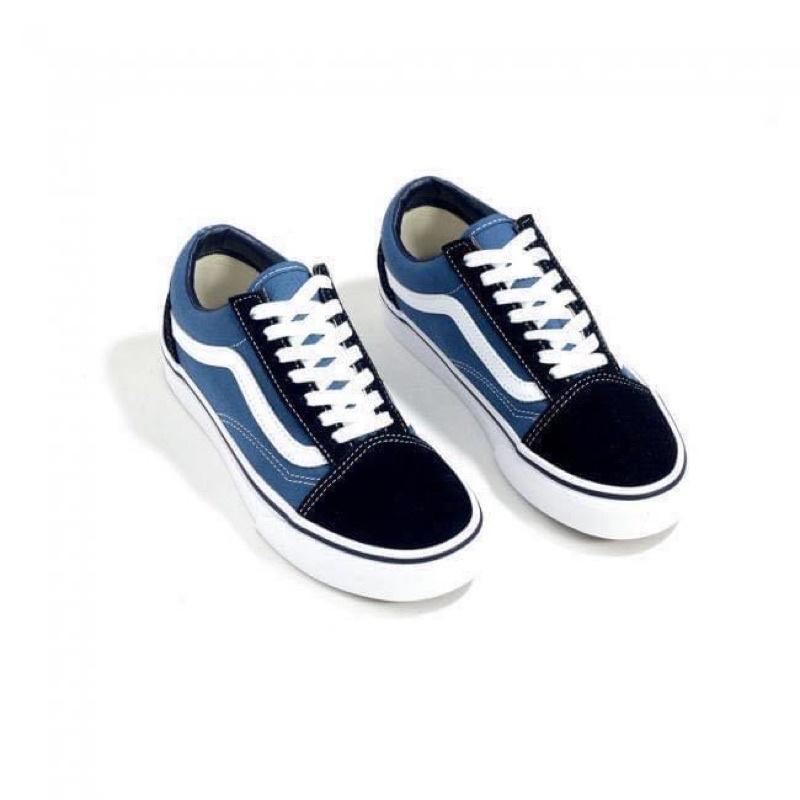 Giày Sneaker Vans Unisex - Vans Old Skool Navy canvas chính hãng fullbox - VN000D3HNVY