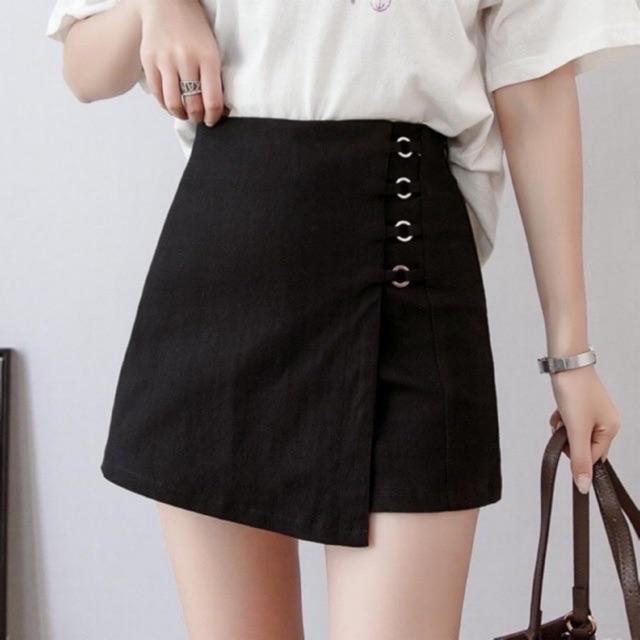 Quần giả váy phối khuyên tròn siêu xinh