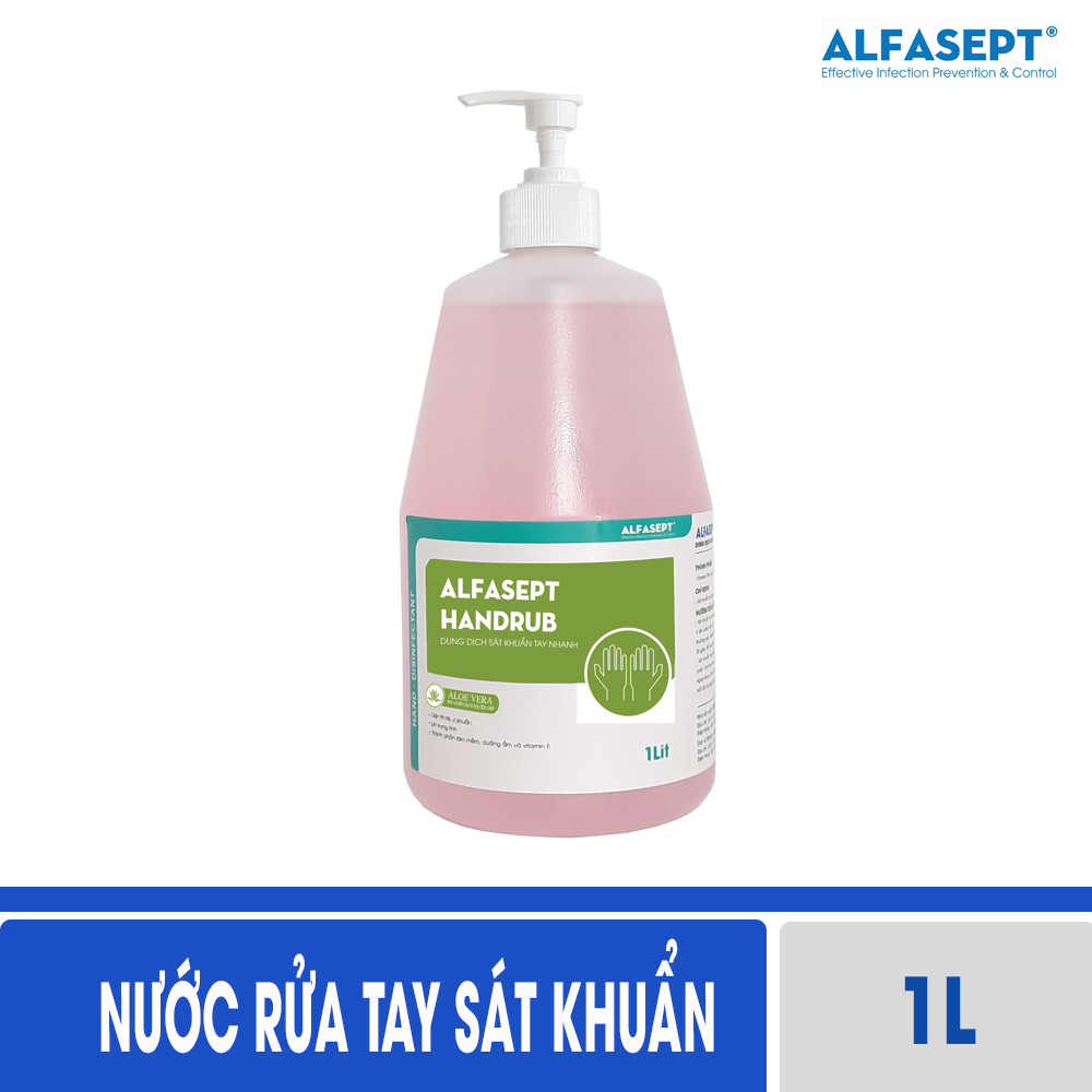 Dung dịch sát khuẩn tay nhanh Alfasept Handrub 1L - Diệt khuẩn phổ rộng