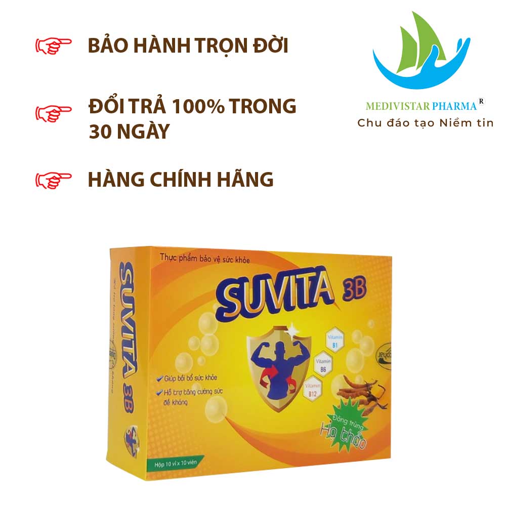 Combo 2 Hộp Viên Đạm Bổ SUVITA Bổ Sung Vitamin Tăng Cường Sức Khỏe, Nâng Cao Đề Kháng 100 Viên/Hộp